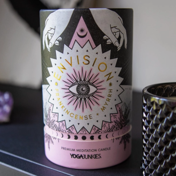 meditatie geurkaars met edelsteen