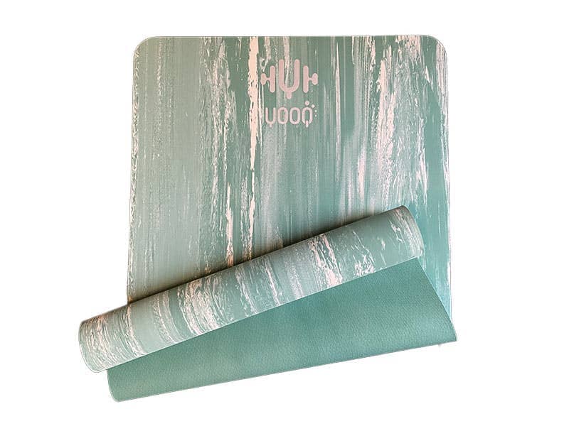 yogamat rubber marmer groen