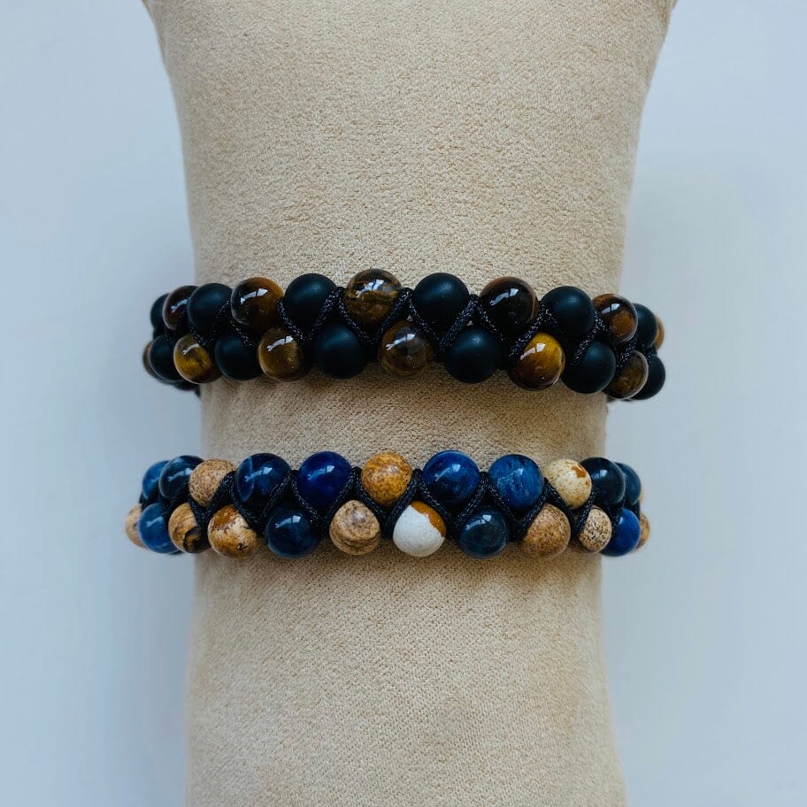 Heren armband (half) edelstenen- SALE