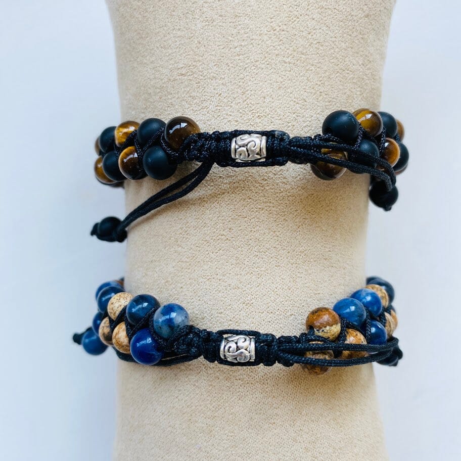 Heren armband (half) edelstenen- SALE
