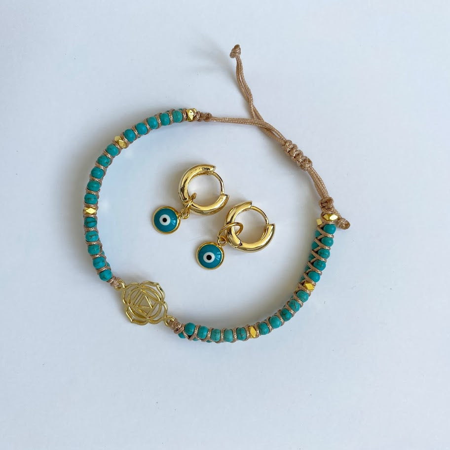 armband turkoois met goud