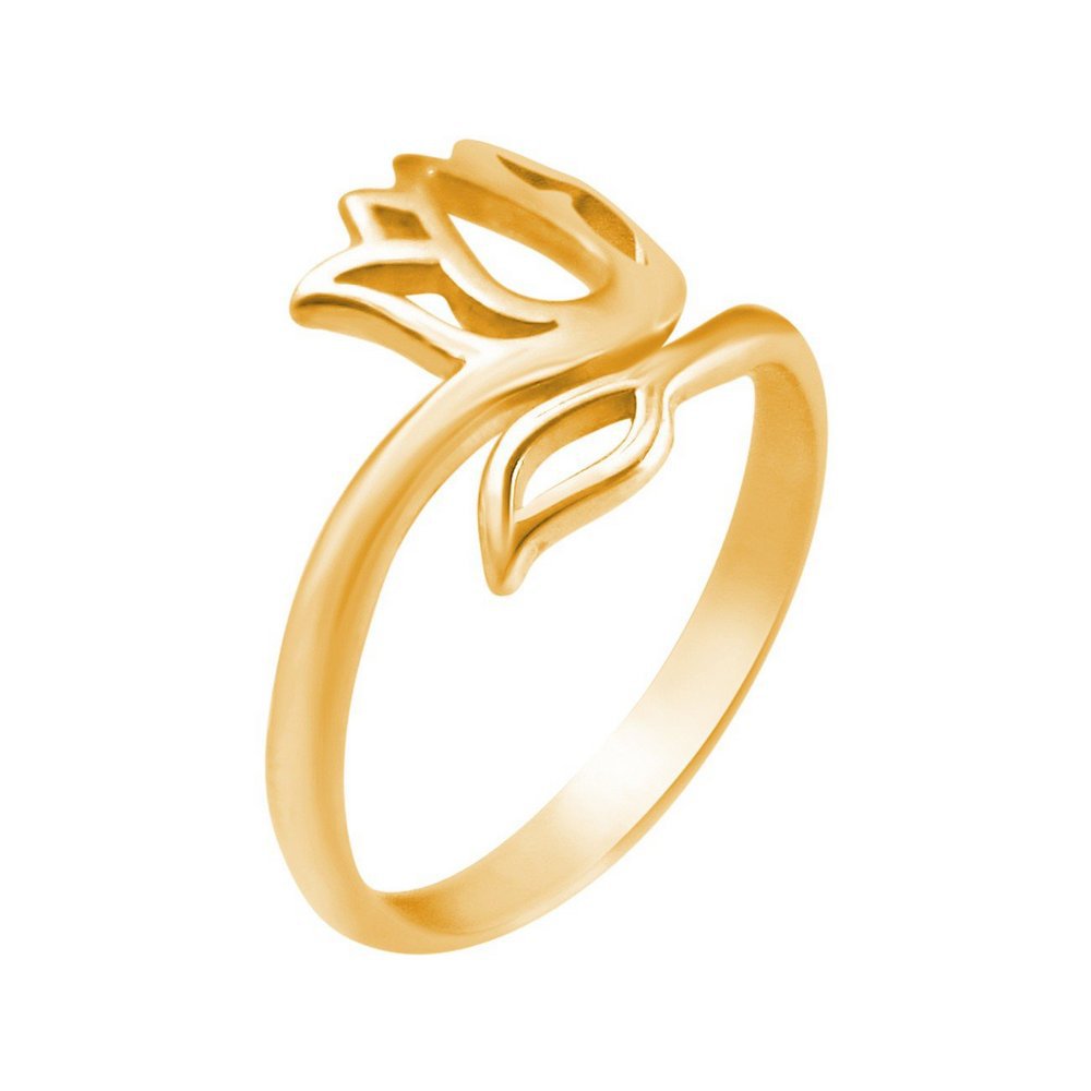 goudkleurige ring met lotus