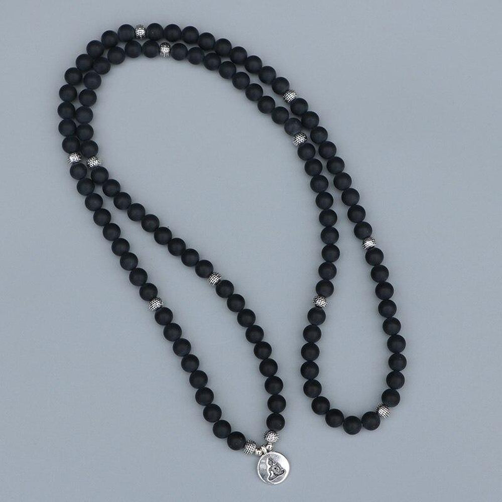 EDOTHALIA Popular 108 Beads Mala Bracelets Women Men Lover's Gift Matte Black Onyx Strands Bracelet Yoga Jewelry-200000147-Het Spullenpakhuis