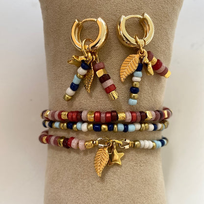 set multicolour armband en oorbellen