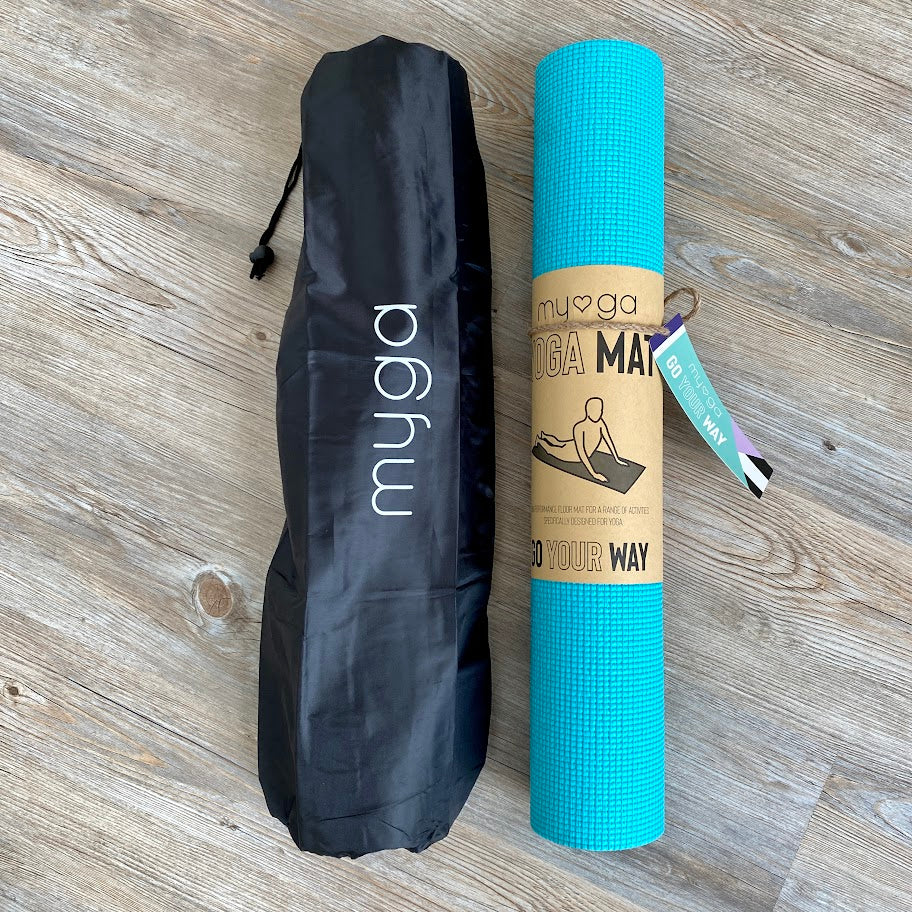 yoga mat aqua blauw