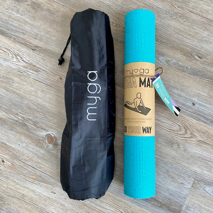 yoga mat aqua blauw