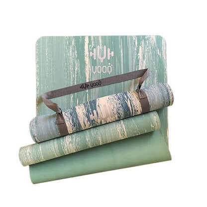 Yogamat rubber marmer groen en blauw